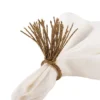Saro Lifestyle Beaded Spray Design Wedding Special Event Napkin Ring (Set Of 4)