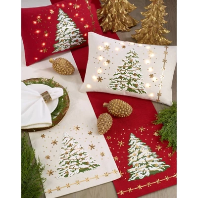 13"x72" Christmas Tree Runner White - Saro Lifestyle 2 13"x72" Christmas Tree Runner White - Saro Lifestyle - Image 2