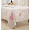 Saro Lifestyle Holiday Tablecloth With Peppermint Christmas Tree Design
