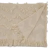 Saro Lifestyle 72"x16" Cotton Chevron Fringed Table Runner White: Classic Pattern, Machine Washable, Off-White