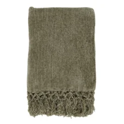 Saro Lifestyle Chenille Throw Blanket With Knotted Design -Saro Lifestyle GUEST daa8e838 a1b8 4b00 9121 f39595d09ea2