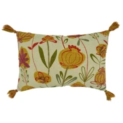 Saro Lifestyle Saro Lifestyle Embroidered Flowers Throw Pillow Cover -Saro Lifestyle GUEST dbc4576a 4c23 45d3 8659 5ab1f064eb92