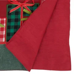 Saro Lifestyle Festive And Fun Christmas Gifts Table Runner, 16"x72", Red