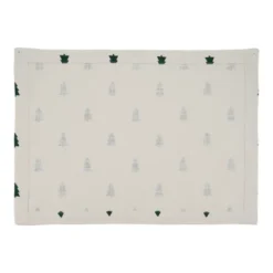 Saro Lifestyle Saro Lifestyle Christmas Tree Design Table Mats (Set Of 4), Ivory, 14"x20"
