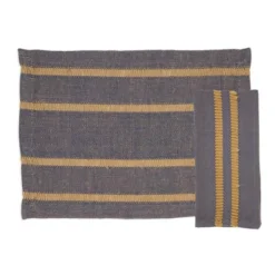 Saro Lifestyle Classic Stripe Placemat And Napkin Set -Saro Lifestyle GUEST dd0467bc bc44 43e9 a5fe 809d9af49a39