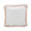 Saro Lifestyle Mongolian Faux Fur Throw Pillow, Rose, 22" X 22"