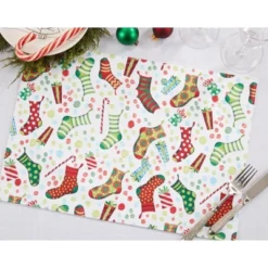 Saro Lifestyle Christmas Stockings Table Mats (Set Of 4) -Saro Lifestyle GUEST dd2de44b 8f85 4a53 ad8c 1b82ac5a5d60