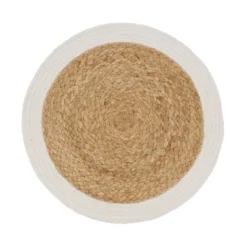 Saro Lifestyle Handmade Jute Braided Placemat (Set Of 4), 15", White