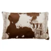 Saro Lifestyle Faux Fur Cow Hide Decorative Pillow Cover