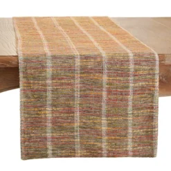 Saro Lifestyle Table Runner With Multicolor Striped Design, Multicolored, 16" X 72" -Saro Lifestyle GUEST e05e75e8 55cc 4daf 9ca1 c14b4d10ae03