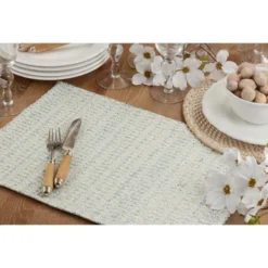 Saro Lifestyle Line Design Woven Placemats (Set Of 4) -Saro Lifestyle GUEST e1614b31 c50d 4a12 bd08 2c09dbb81cb7