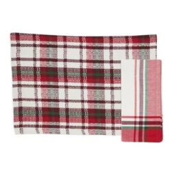 Saro Lifestyle Simple Plaid Placemat And Napkin Set -Saro Lifestyle GUEST e16f91ba 1f93 4c1e 8ca5 3e5d97e39fb2