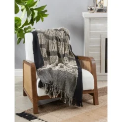 Saro Lifestyle Striped Design Cotton Throw Blanket -Saro Lifestyle GUEST e1c78055 9992 489d ab40 256019b0fe0a