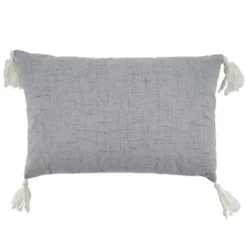 Saro Lifestyle Bunny Decorative Pillow Cover, Grey, 13"x20"