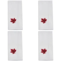 Saro Lifestyle Table Napkins With Embroidered Autumn Leaf Design (Set Of 4)