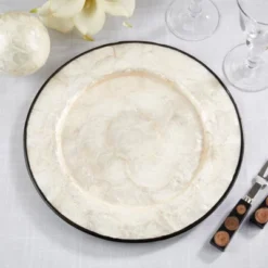 Saro Lifestyle Polished Capiz Charger Plate (Set Of 4) -Saro Lifestyle GUEST ea2d6c07 9f96 43a2 9a2b 3d925a3fee40