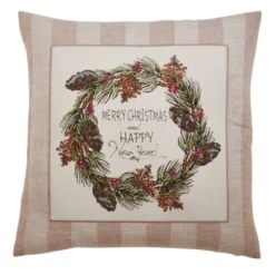 Saro Lifestyle Merry Christmas And Happy New Year Poly Filled Pillow -Saro Lifestyle GUEST ea805423 5d0c 4591 832e 2414e7248d08