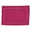 Saro Lifestyle Rochester Collection Placemat With Hemstitched Border (Set Of 12), 14"x20", Pink