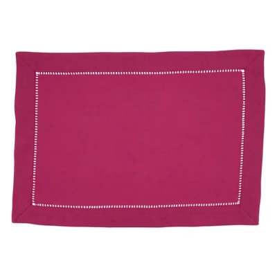 Saro Lifestyle Rochester Collection Placemat With Hemstitched Border (Set Of 12), 14"x20", Pink 1 Saro Lifestyle Rochester Collection Placemat With Hemstitched Border (Set Of 12), 14"x20", Pink