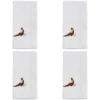 Saro Lifestyle Embroidered Table Napkins With Pheasant Design (Set Of 4)