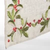 Saro Lifestyle 16"x54" Embroidered Holly Design Table Runner Natural