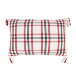 Saro Lifestyle Tasseled Plaid Outdoor Down Filled Throw Pillow -Saro Lifestyle GUEST ecffb76d 6e0b 4add 9b86 e7ab40ca725f 1