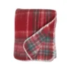 Saro Lifestyle Faux Mohair Plaid Throw, 50"x60", Red