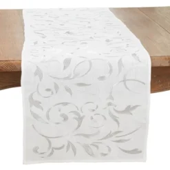 Saro Lifestyle Botanical Embroidered Leaves Table Runner -Saro Lifestyle GUEST ef2a9c28 4bca 4dc0 9fbc 01cb322b2af1