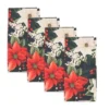 Saro Lifestyle Winter Bloom Poinsettia Napkin (Set Of 4), 20", Multi