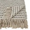 50"x60" Stitched Line Throw Blanket Ivory - Saro Lifestyle