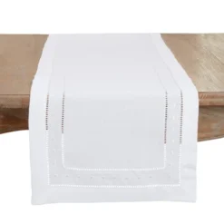 Saro Lifestyle Classic Hemstitch With Embroidered Border Table Runner -Saro Lifestyle GUEST f0385f1f 4934 4e1c 9640 1d7977aca10b