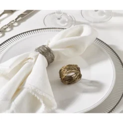 Saro Lifestyle Table Napkin Rings With Metal Twine Design (Set Of 4) -Saro Lifestyle GUEST f164bc01 42bb 4b4f 9fa8 e5c911ddfad3