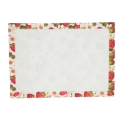 Saro Lifestyle Breezy Juicy Strawberry Placemat (Set Of 4), 14"x20", Multicolored