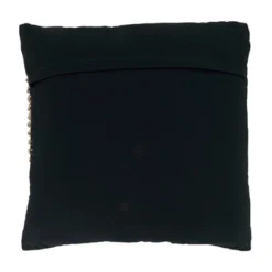 20"x20" Oversize Cotton With Knotted Design Square Throw Pillow Cover Black/White - Saro Lifestyle