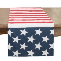 Saro Lifestyle Patriotic Pride Table Runner, Multicolored, 16"x72" -Saro Lifestyle GUEST f1cfda31 dc6e 47e4 8d93 d8fe3093a53c