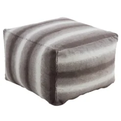 Saro Lifestyle Floor Pouf With Animal Print Faux Fur Design -Saro Lifestyle GUEST f2543203 3afb 4a04 8adb 961b9f9948da