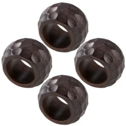 Saro Lifestyle Chunky Wood Dinner Napkin Rings (Set Of 4)