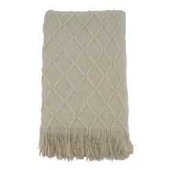 50"x60" Solid With Knitted Design Throw Blanket - Saro Lifestyle -Saro Lifestyle GUEST f50305cc 4922 4d2c a03c 729c176e4583