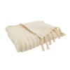 50"x60" Textured Chunky Striped Throw Blanket Ivory - Saro Lifestyle