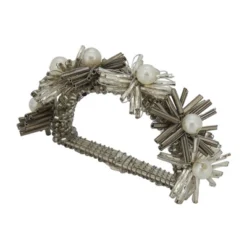 Saro Lifestyle Round Napkin Rings With Beaded Flowers Design (Set Of 4) -Saro Lifestyle GUEST f664baea 4ca7 435e ad69 2fa7469134d5