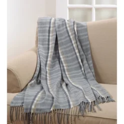 Plaid Tassle Throw Blanket Gray - Saro Lifestyle -Saro Lifestyle GUEST f696d71a 9a9d 4281 af7b 7eef8eed00ae
