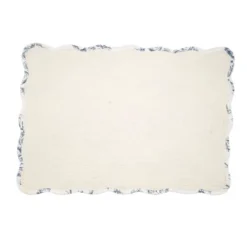 Saro Lifestyle Quilted Toile Floral Placemat (Set Of 4), 14"x20", Indigo