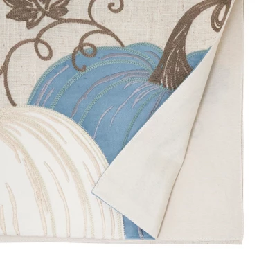 Saro Lifestyle Linen Blend Pumpkins Table Runner 1 Saro Lifestyle Linen Blend Pumpkins Table Runner