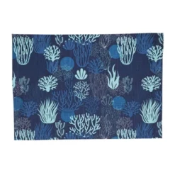 Saro Lifestyle Ocean Depths Coral Placemat (Set Of 4), 14"x20", Blue -Saro Lifestyle GUEST f8204840 ce03 4884 820b 39893c13ade0