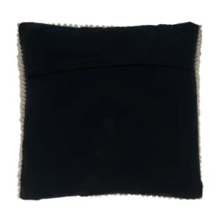 18"x18" Woven Poly-Filled Diamond Design Square Throw Pillow Black/White - Saro Lifestyle: Cotton & Wool, Indoor Decorative Cushion