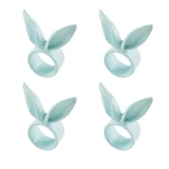 Saro Lifestyle Table Napkin Rings With Bunny Ears Design