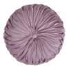 14" Velvet Pintucked Poly Filled Round Throw Pillow Lavender - Saro Lifestyle