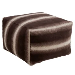 Saro Lifestyle Floor Pouf With Animal Print Faux Fur Design -Saro Lifestyle GUEST ff42475d fc9a 4367 91ac 1275a5c51353